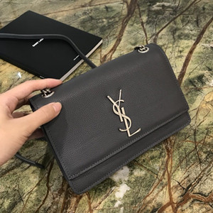 ysl 19cm saint laurent sunset small in supple stamped crocodile leather #515822e.jd