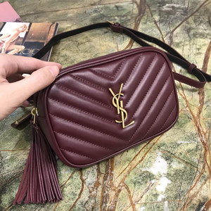 ysl 15.5cm saint laurent lou belt bag in burgundy leather #534817