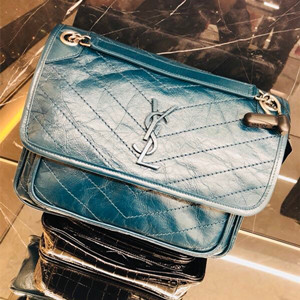 ysl saint laurent 28cm niki chain bag in crinkled quilted leather #498894.jd