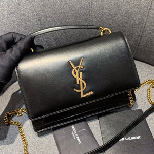 ysl saint laurent 19cm sunset chain wallet in smooth leather #533026.jd