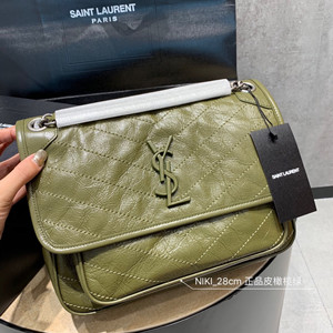 ysl saint laurent niki medium bag in crinkled vintage leather #498894