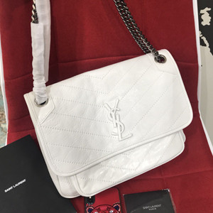 ysl saint laurent 28cm niki chain bag in crinkled quilted leather