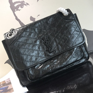 ysl saint laurent 32cm niki bag in crinkled quilted leather