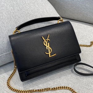 ysl yves saint laurent 19cm sunset chain wallet in smooth leather