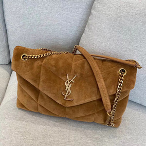 ysl yves saint laurent 35cm loulou puffer medium small bag in quilted suede