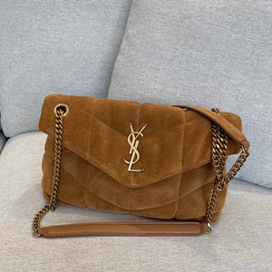 ysl yves saint laurent 29cm puffer small bag in quilted suede