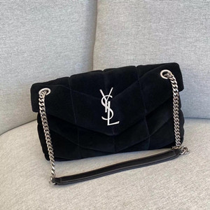 ysl yves saint laurent 29cm puffer small bag in quilted suede