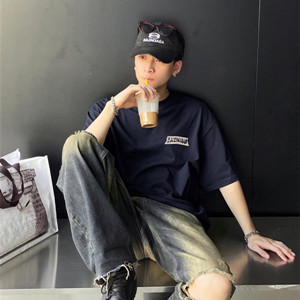 balenciaga men's masking tape medium fit t-shirt