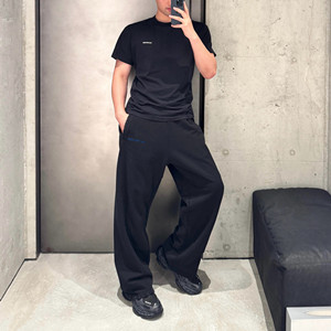 balenciaga men's back oversized baggy sweatpants in faded black