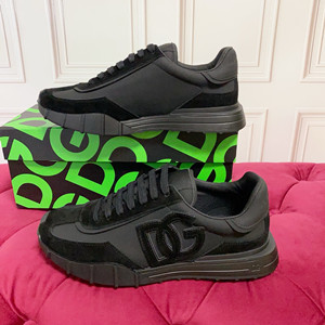 dolce & gabbana dg athletic sneakers in fabric and calfskin