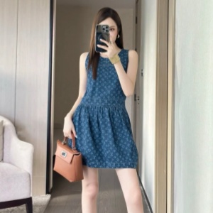 lv louis vuitton monogram denim dress