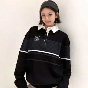 louis vuitton monogram stripe polo sweater