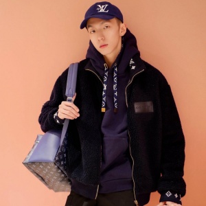 lv louis vuitton shearling zip jacket