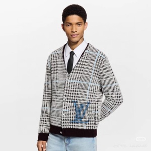 lv louis vuitton houndstooth monogram cardigan