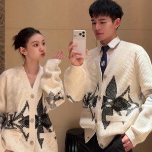 lv louis vuitton monogram pattern cardigan