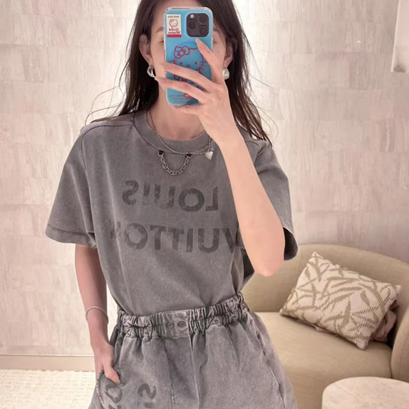 lv louis vuitton vintage-effect t-shirt