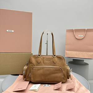 miumiu pocket nappa leather top-handle bag