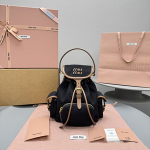 miumiu canvas and leather backpack