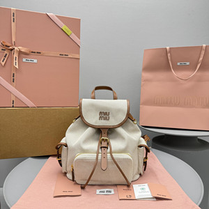 miumiu canvas and leather backpack