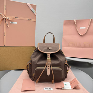 miumiu canvas and leather backpack