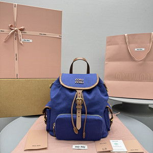 miumiu canvas and leather backpack