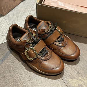 miumiu gymnasium leather sneakers with buckle