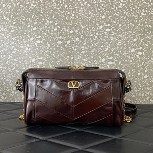 valentino garavani panthea small shoulder bag In nappa leather with a chevron pattern