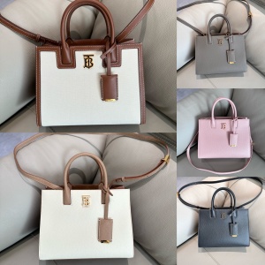 burberry tb grainy leather small tote bag