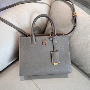 burberry tb grainy leather small tote bag