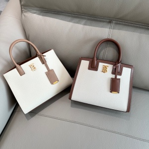 burberry tb grainy leather small tote bag