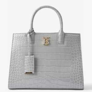 burberry tb croc embossed leather small tote bag