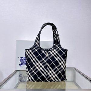 burberry new check cotton twill tote bag
