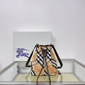 burberry mini check drawstring bucket bag