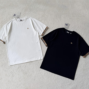 burberry check trim cotton t-shirt