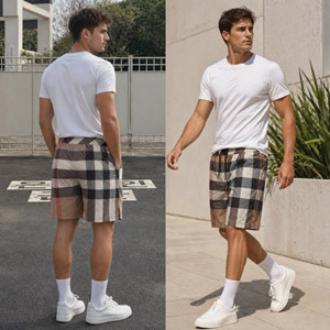 burberry check swim shorts