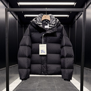 burberry check hooded puffer jacket