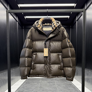 burberry check hooded puffer jacket