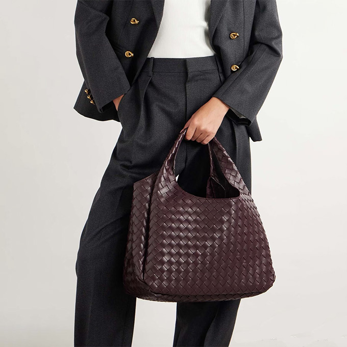 bottega veneta campana full intrecciato woven suede hobo bag #844250