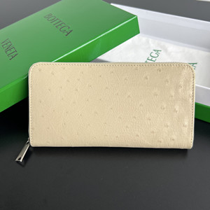 bottega veneta ostrich zip-around wallet #593217