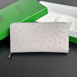 bottega veneta ostrich zip-around wallet #593217