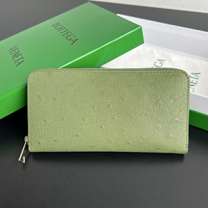 bottega veneta ostrich zip-around wallet #593217