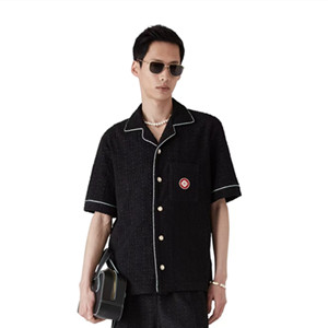 casablanca monogram jacquard short sleeve towelling shirt