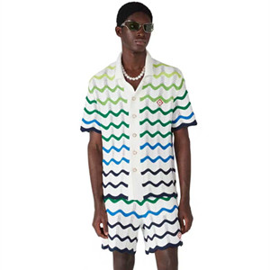 casablanca wave short sleeve knitted shirt