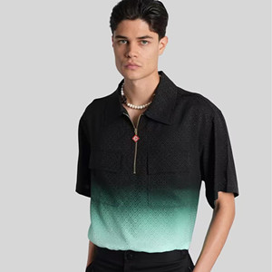 casablanca short sleeve zip shirt