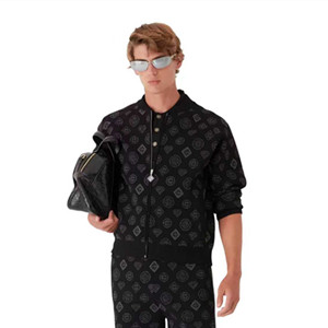 casablanca monogram jacquard bomber jacket