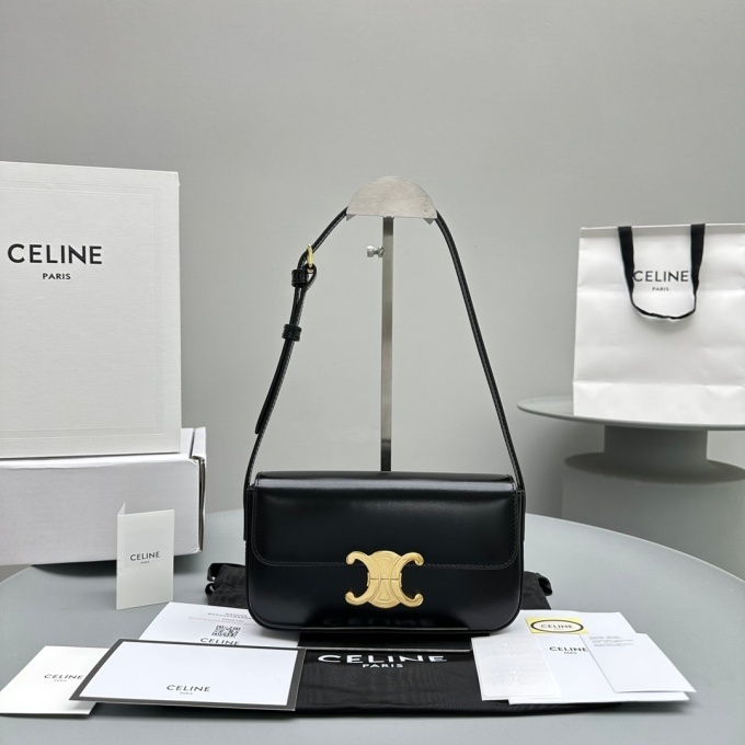 celine teen triomphe bag in shiny calfskin