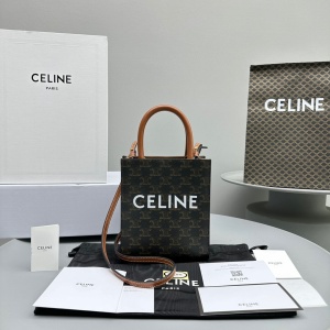celine mini vertical cabas in triomphe canvas with celine print