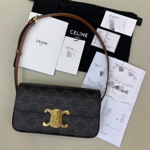 celine shoulder bag in triomphe canvas