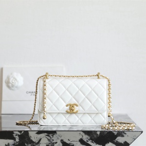 chanel 25s spring-summer double pearl flap medium bag