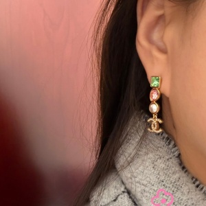 chanel colorful diamond earrings